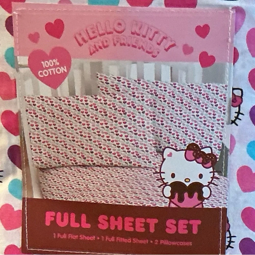 Hello Kitty Full Sheet Set with Hearts